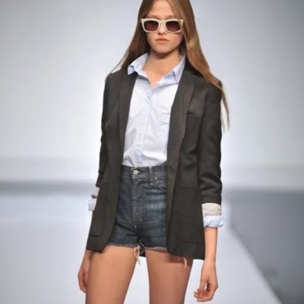 Talula Exeter Wool Blend Blazer in Grey